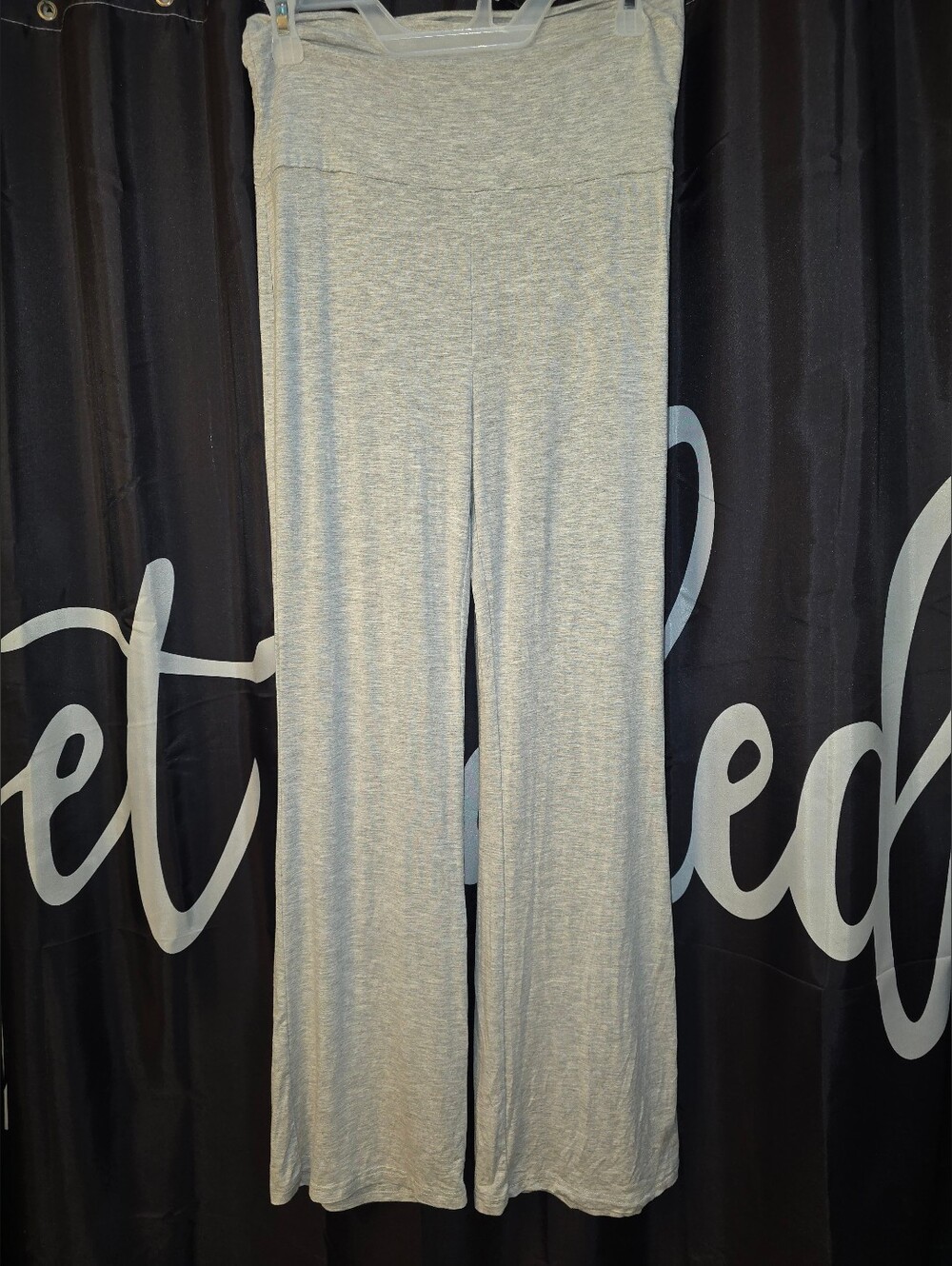 Light Heather Gray Wide-Leg Women's Lounge Pants - Picture 2 of 5
